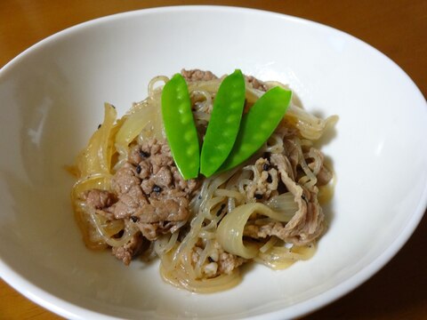 簡単に！牛肉と糸コンニャクの煮物